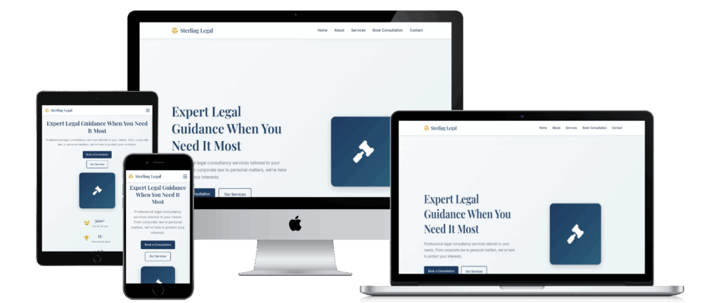 Website design concept for professional services