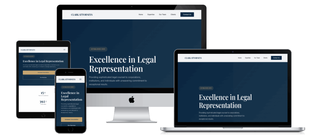Website design concept for professional services