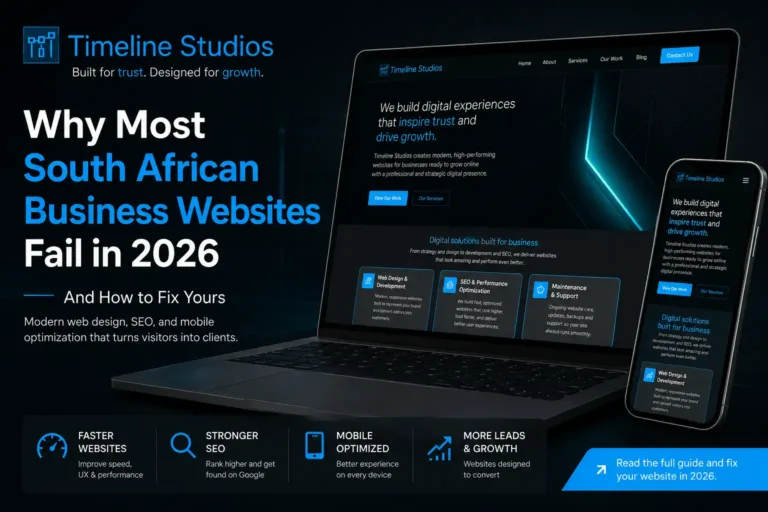 Modern business website design in South Africa