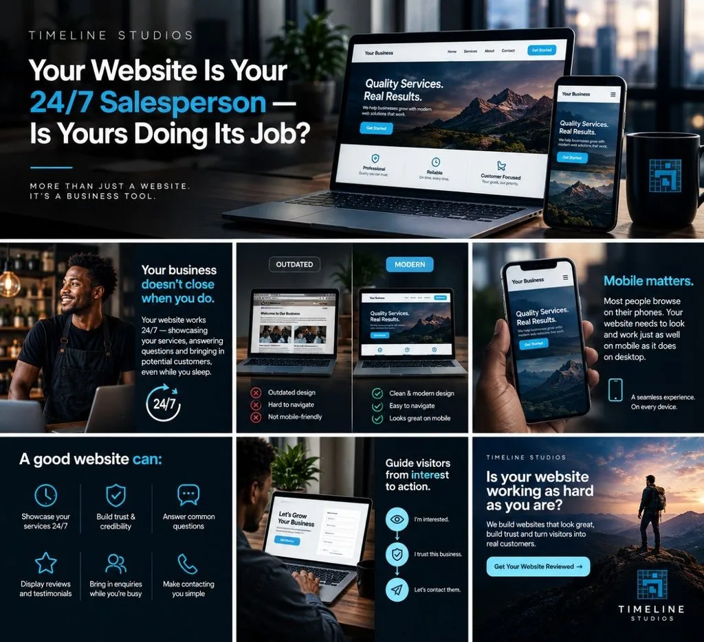 Timeline Studios 24/7 website salesperson concept